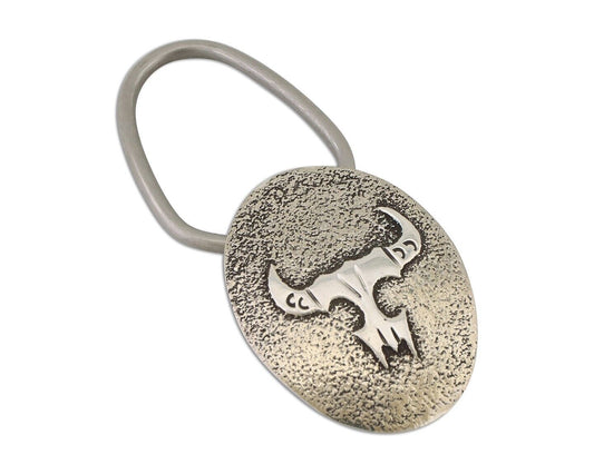 Navajo Skull Key Chain .925 Silver Handmade Artist Signed Richard Begay C80s