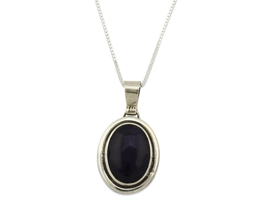 Navajo Necklace .925 Silver Natural Sugilite Apache Manufacturing C.80's