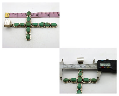 Navajo Cross Necklace 925 Silver Turquoise Artist Signed James Mason C.80's