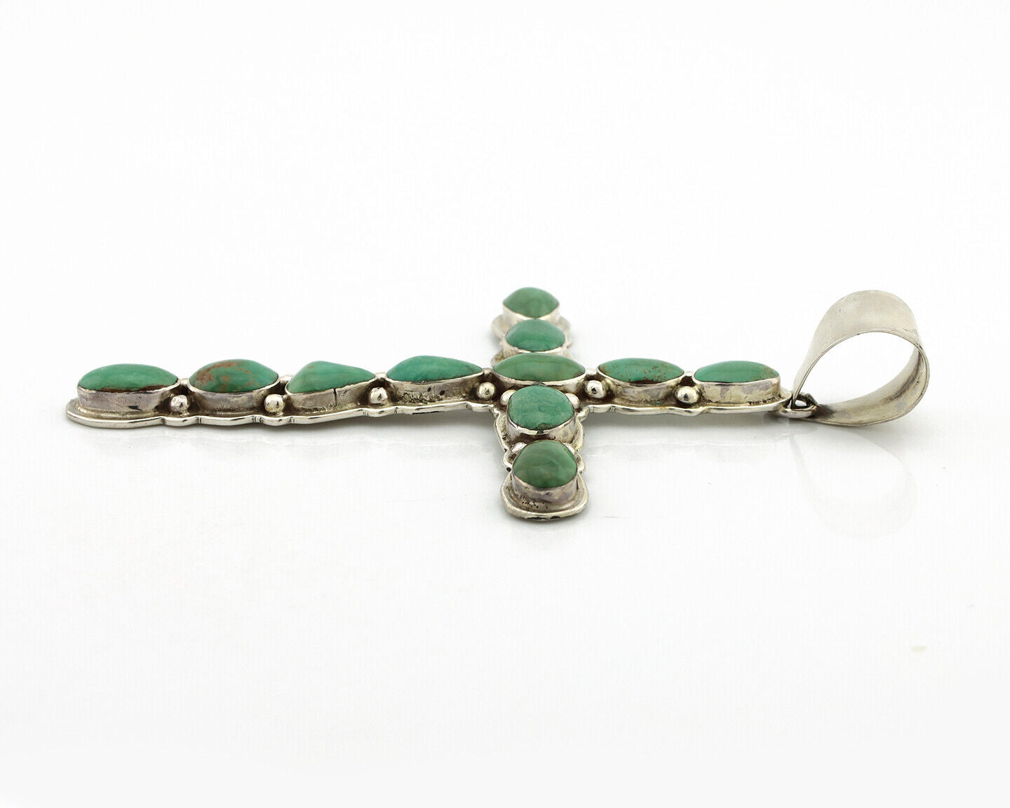 Navajo Cross Necklace 925 Silver Turquoise Artist Signed James Mason C.80's