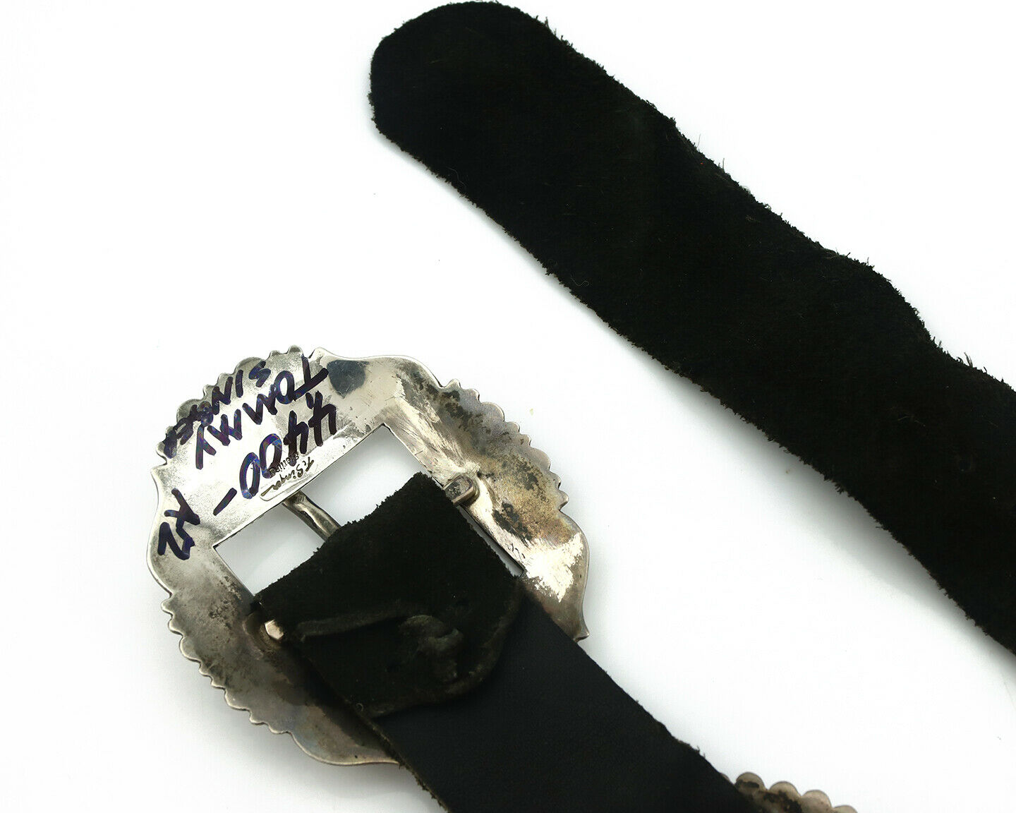 Navajo Concho Belt .925 Silver Hand Stamped Artist Tc Singer C.80's